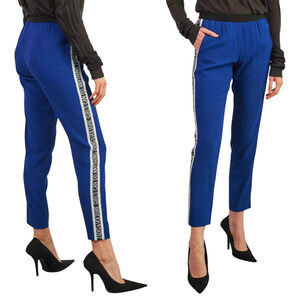 Zadig & Voltaire Paula Strap Blue Girls Can Do Anything Trouser Pant 36 Small